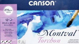 CANSON Montval Torchon blok akwarelowy 270g 24x32 12 arkusz1
